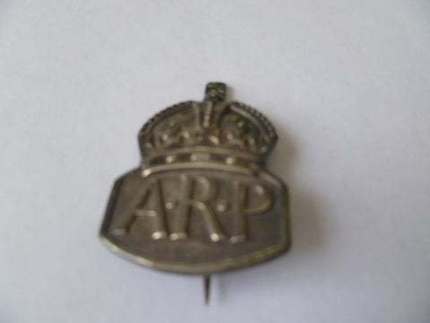 home front ARP large type silver hall marked PIN BACK usually womens issue