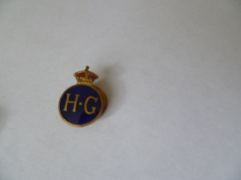 homefront ww2 home guard lapel badge gold and blue