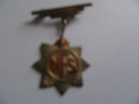 homefront NFS fire badge os broach silver marked badge and hanger