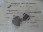 german ww1 honour cross with swords and certificate