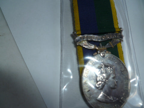 brit efficiency medal full size bar territorial named to RAPC