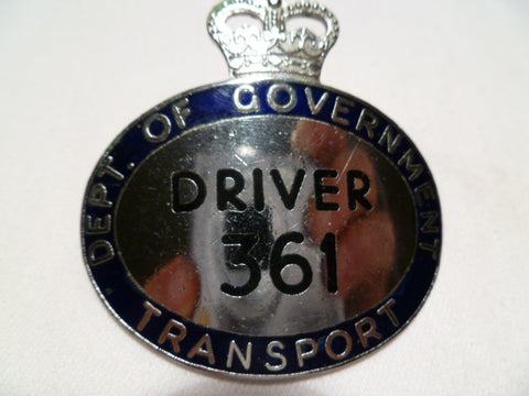 AUSTRALIA NSW DEPT OF MOTOR GOVERNMENT TRANSPORT METAL CAP BADGE