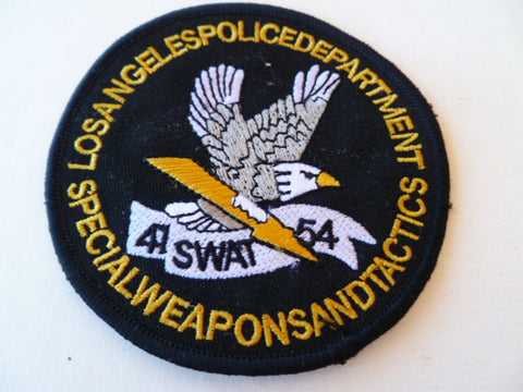 los angeles police  dept 41/54 SWAT yellow thread