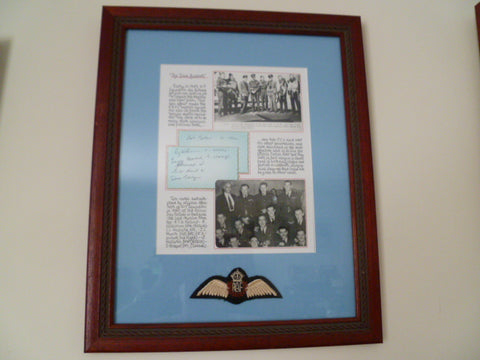 BRITISH framed and signed by 6 dambuster pilots and wings