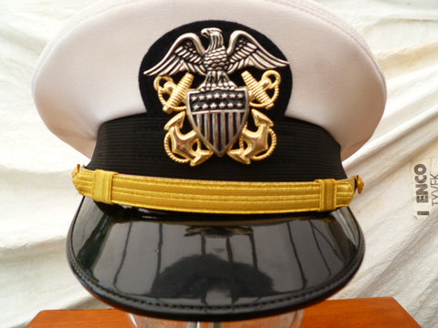 USA USN OFFICERS SUMMER PEAKED CAP