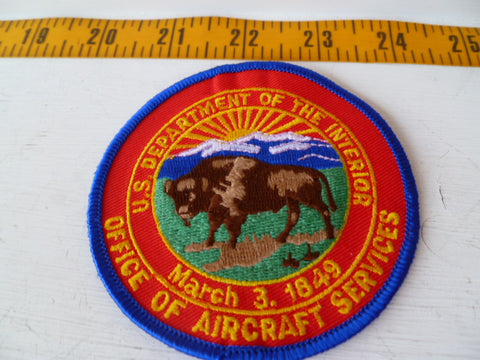 INTERIOR dept of office of aircraft services patch