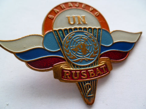 UN  russian airborne badge ORANGE TOP