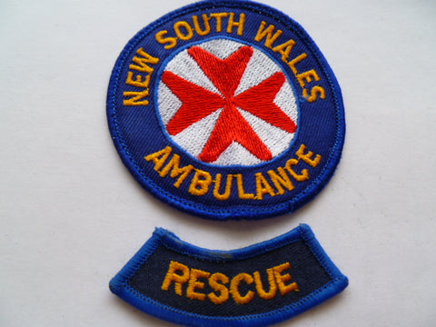 AUST nsw ambulance patch with tab rescue loose