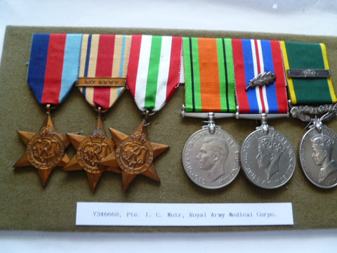 brit ww2  group 6   MID 8th army medic and eff medal extra bar