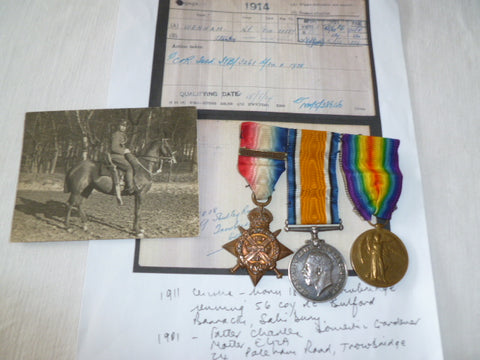 brit ww1 trio 1914 star and bar RE and photo