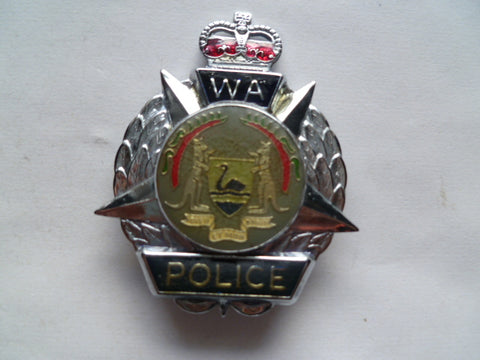 western australia police cap badge 2 nd type LATIN words