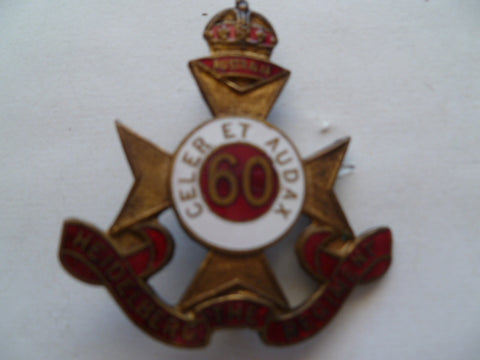 aust army 30-42 60th heidelberg regt cap badge enameled