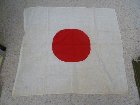 jap ww2 flag cotton 3x3 foot odd has stamp on back
