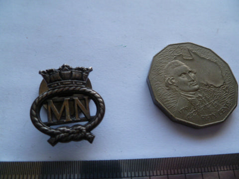 brit /nz merchant marine lapel badge usual voided type named