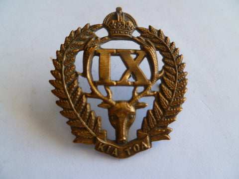 NZ army cap badge 9th wgton regt