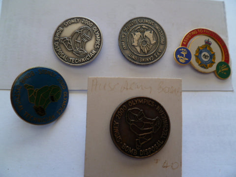 aust police /aps bomb etc badges olympics 2000