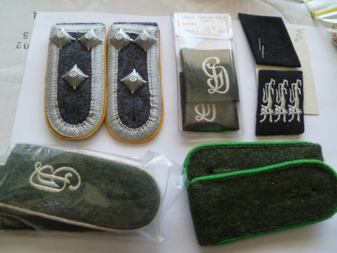 naz1 ww2 lot epaulettes and tabs repro ex cond