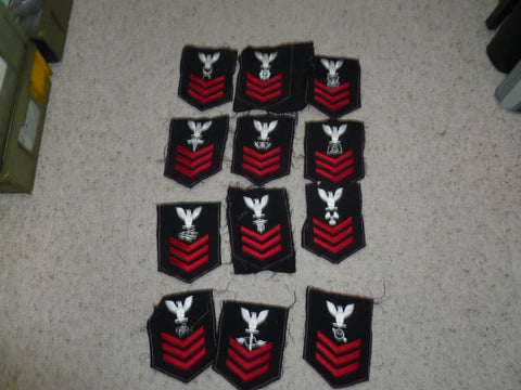 usa navy unfinished rank patches 12 in total