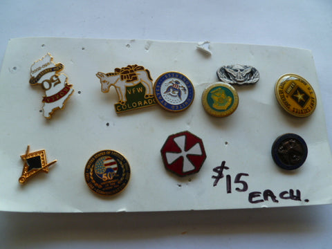 usa mixed lot of army and odds etc lapel badges