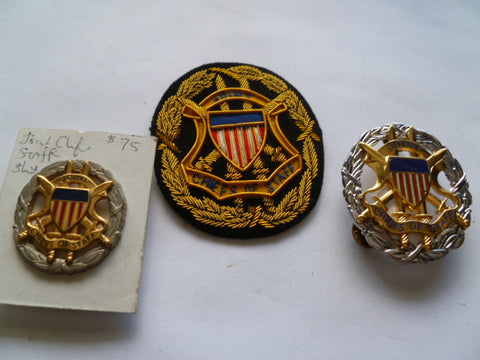usa 3 joint chiefs of staff badges ex cond