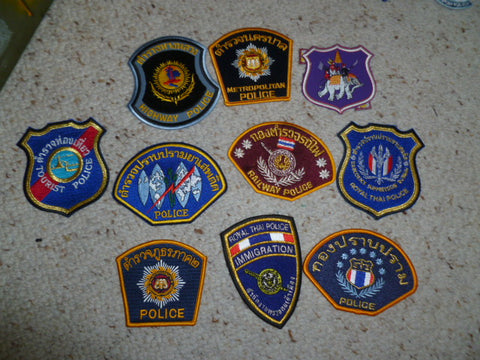 thailand police etc patch lot as new cond some really scarce ones here