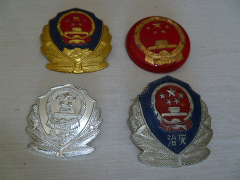 china 4 diff govt cap badges