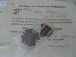 german ww1 honour cross with swords and certificate