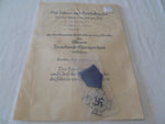 german ww2 certificate silver service cross  WITH medal