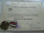german ww1 honour cross with swords and certificate