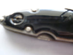 US harley davidson lock blade knife and soft pouch well used