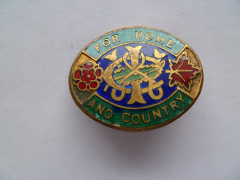 nz homefront CWI lapel badge unvoided with blue background