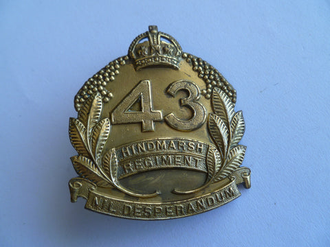 aust 30 -42 army cap badge 43rd hindmarsh regt