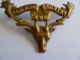 NZ army cap badge 12th otago M/Rifles voided