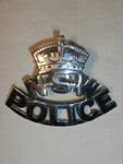 NSW POLICE SILVER HELMET BADGE (KING'S CROWN)