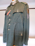 GERMAN WWII GREEN HERRINGBONE ALPINE EM TUNIC