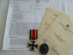 GERMAN EKII AND BLACK WOUND BADGE W?CERTS FOR BOTH