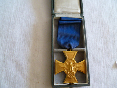 GERMAN RARE CASED 25 YEAR POLICE LONG SERVICE MEDAL