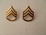 USA army  sgt chevrons pair gold metal