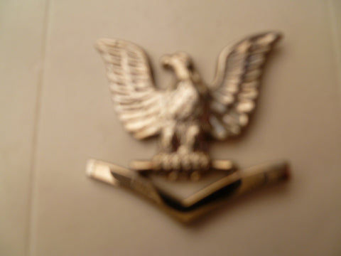 USA USN cap rank chrome badge