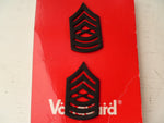 USA USMC rank chevrons black sgt  pair