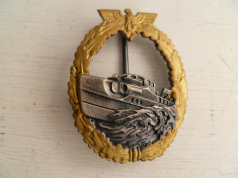 GERMAN WWII REPRO badge E BOAT 2nd type