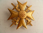 GERMAN WWII REPRO badge /medal spanish cross in gold
