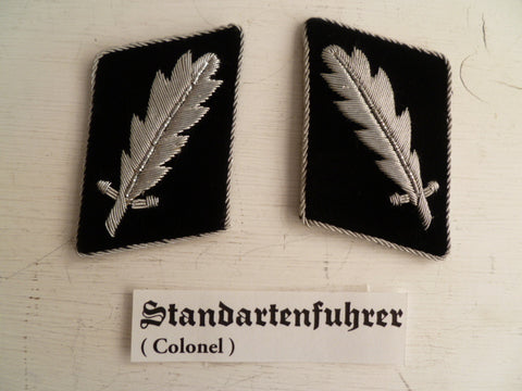 GERMAN WWII REPRO SS officers  rank tabs standarten fuhrer
