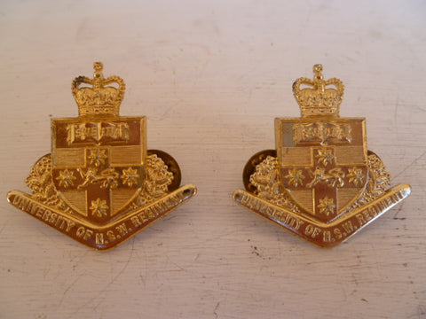 AUSTRALIA 1960s on c/b type uni of nsw no swords  collars pair