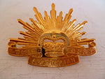 AUSTRALIA 1960s on c/b type RISING SUN modern metal cap badge