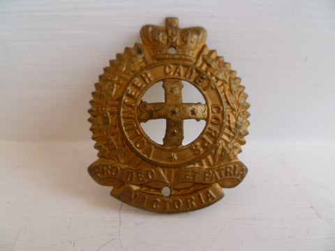 AUSTRALIA  cadet QVC  volunteer corp cap badge brass no lugs