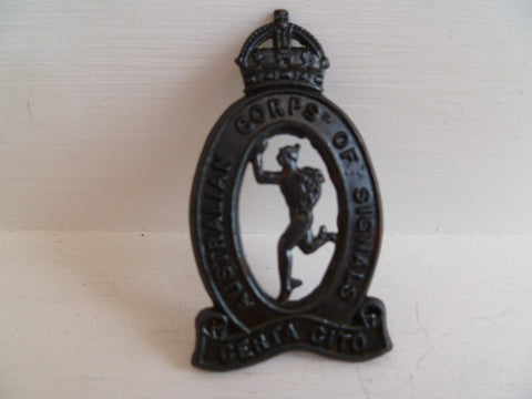 AUSTRALIA 1930/42   signals cap badge ww2 blackened