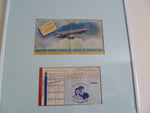 framed ticket and ticket cover ANA ANSETT rare early 1944