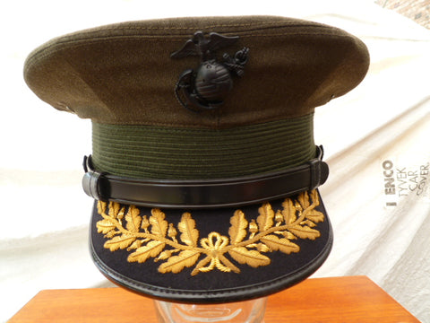 USA USMC OFFICERS PEAKED CAP FOR FULL COL.