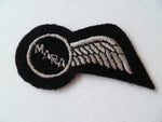 AIRLINE 1/2 WING  EMBROIDED white on black MARA